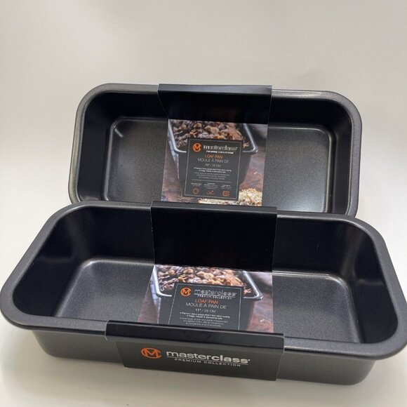 Master class Premium Bakeware - 2 PC. Loaf Pans 11" Black Bread NEW - Picture 1 of 7
